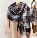 Retro plaid Japanese and Korean atmosphere plaid scarf women's plaid series contrasting color warm shawl student scarf