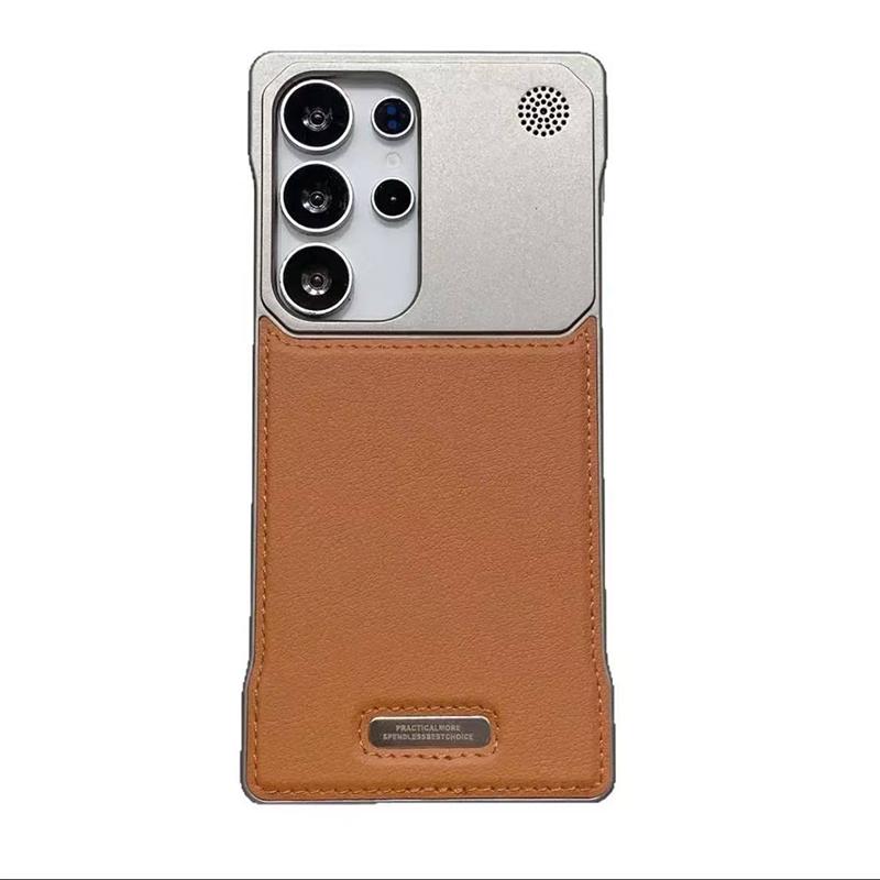 Leather Magsafe Bumper Case for Samsung Galaxy S25 S23 S24 Ultra Plus Borderless Aromatherapy Magnetic Frame PU Cover