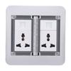 Desktop Socket Box 3 Prong Outlet and Network Port Double Door Recessed Floor Power Strip 4000W 16A