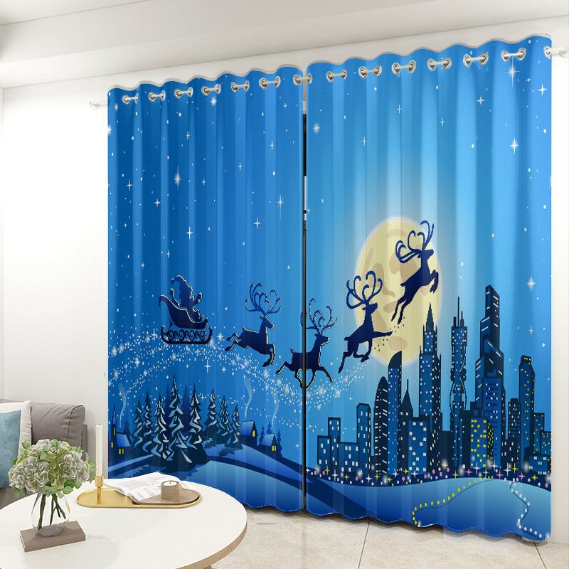 Weihnachtsvorhänge Schlafzimmer Wohnzimmer Balkon Verdunkelungsvorhänge Büro Hotel Isolationsvorhänge