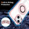 For iPhone 15 Case Compatible with MagSafe PC+TPU Kickstand Transparent Phone Cover