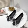 2022 Autumn Bow-Accented Pointed Toe Soft Wedge Heel Shoes