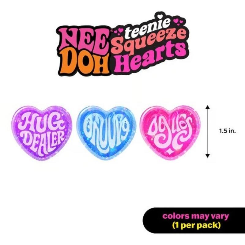 Needoh Valentine'S Day Heart Stress Toys 3 Pack Soft Slow Rising Squeeze Sensory Toys Love Shape Stress Relief Fidget Toys