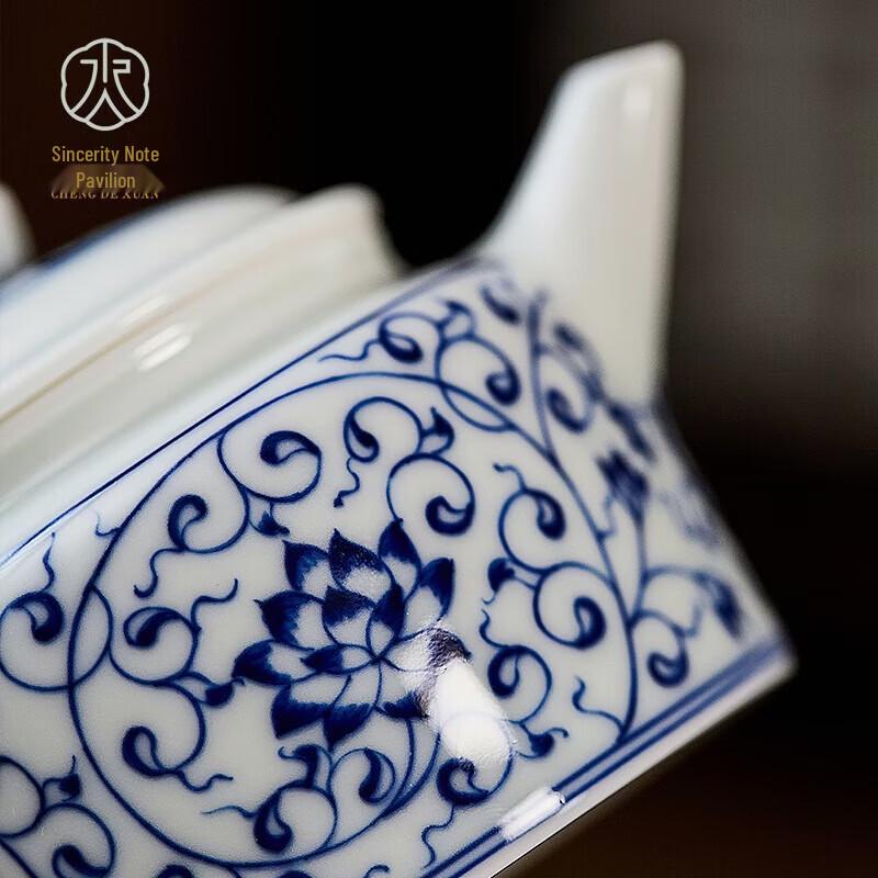 Classic Jingdezhen Blue & White Stoneware Teapot with Filter