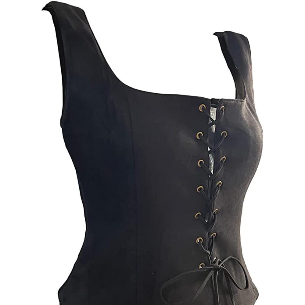 Gilet Peluche Pelle di Cervo Costume di Halloween Rinascimentale Vichingo Pirata Cosplay Canottiera