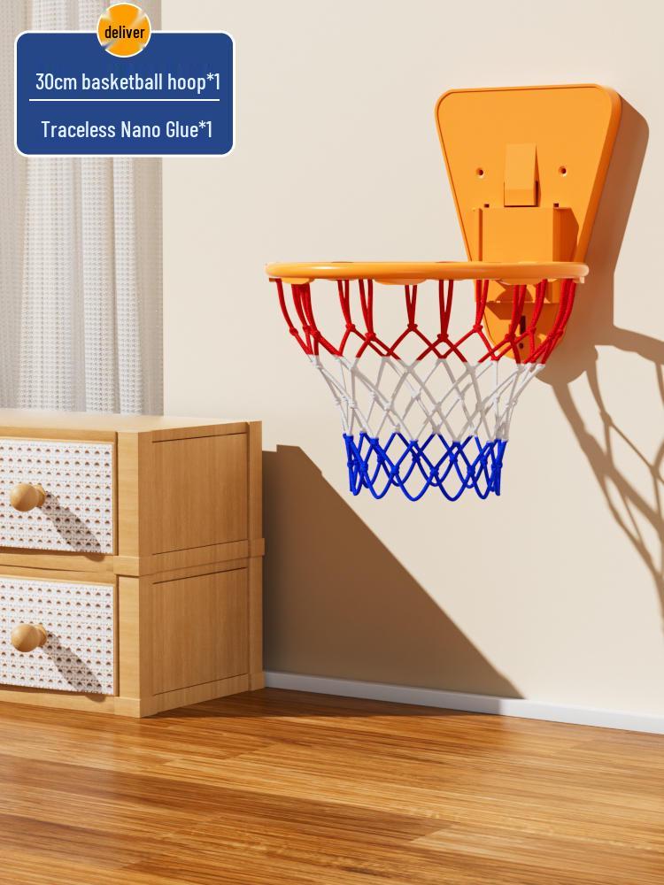 Punch-Free Foldable Indoor Children s Basketball Hoop - Silent Wall-Mounted Basket Stand