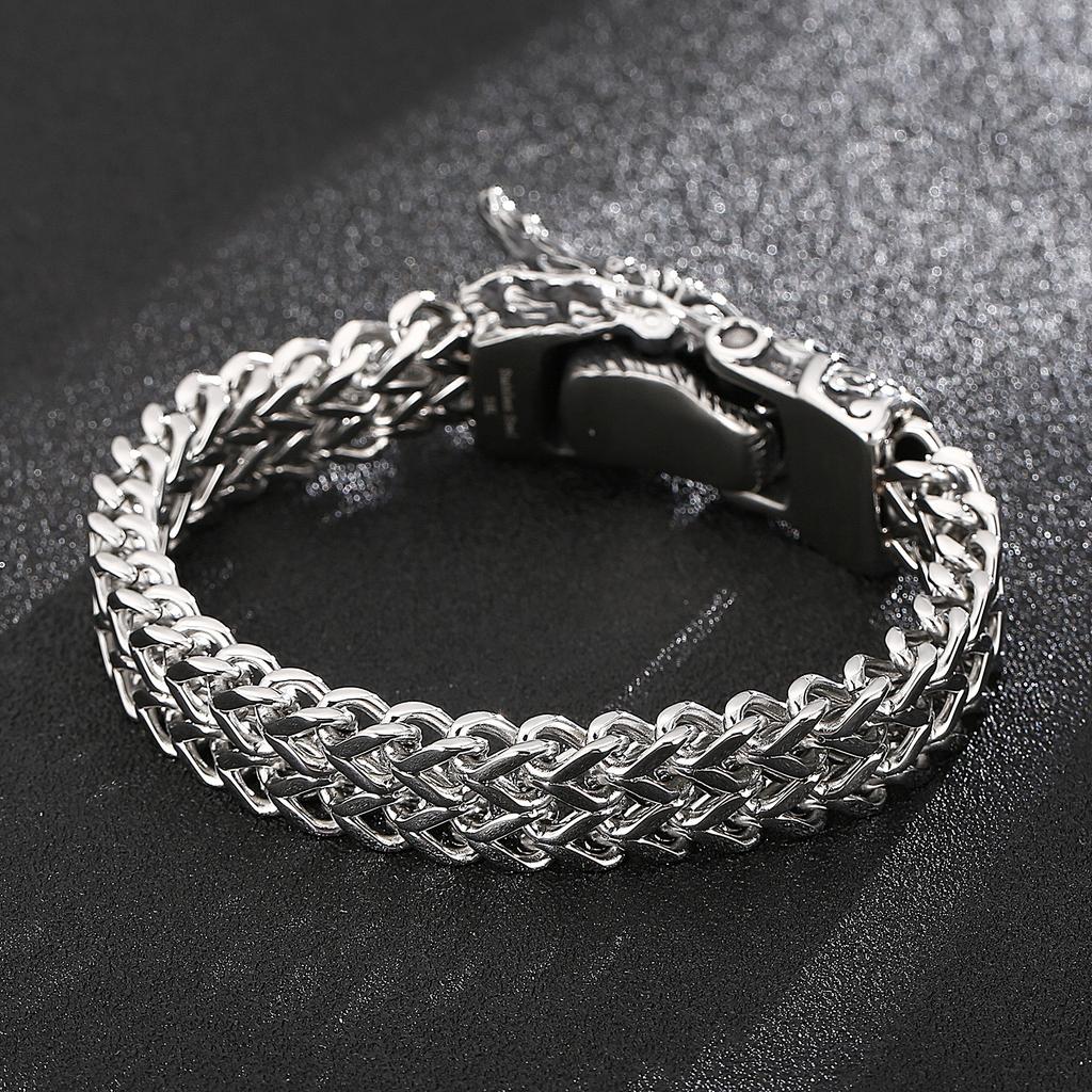 12mm Dragon Charm Bracelet with Mesh Chain - Stainless Steel 316L - KB148282-KJX
