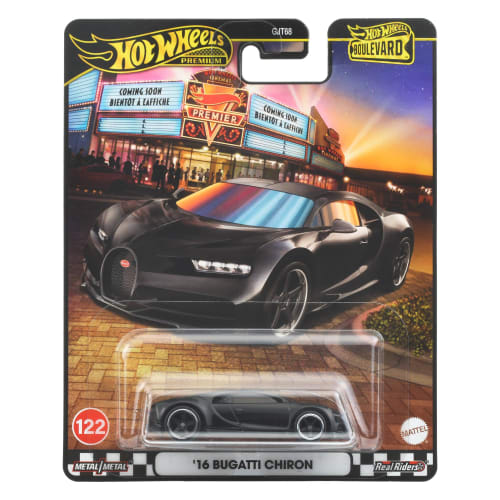 Hot Wheels Boulevard '16 Bugatti Chiron Vehicle Model Car, Black, for ages 3 and up, JBL30