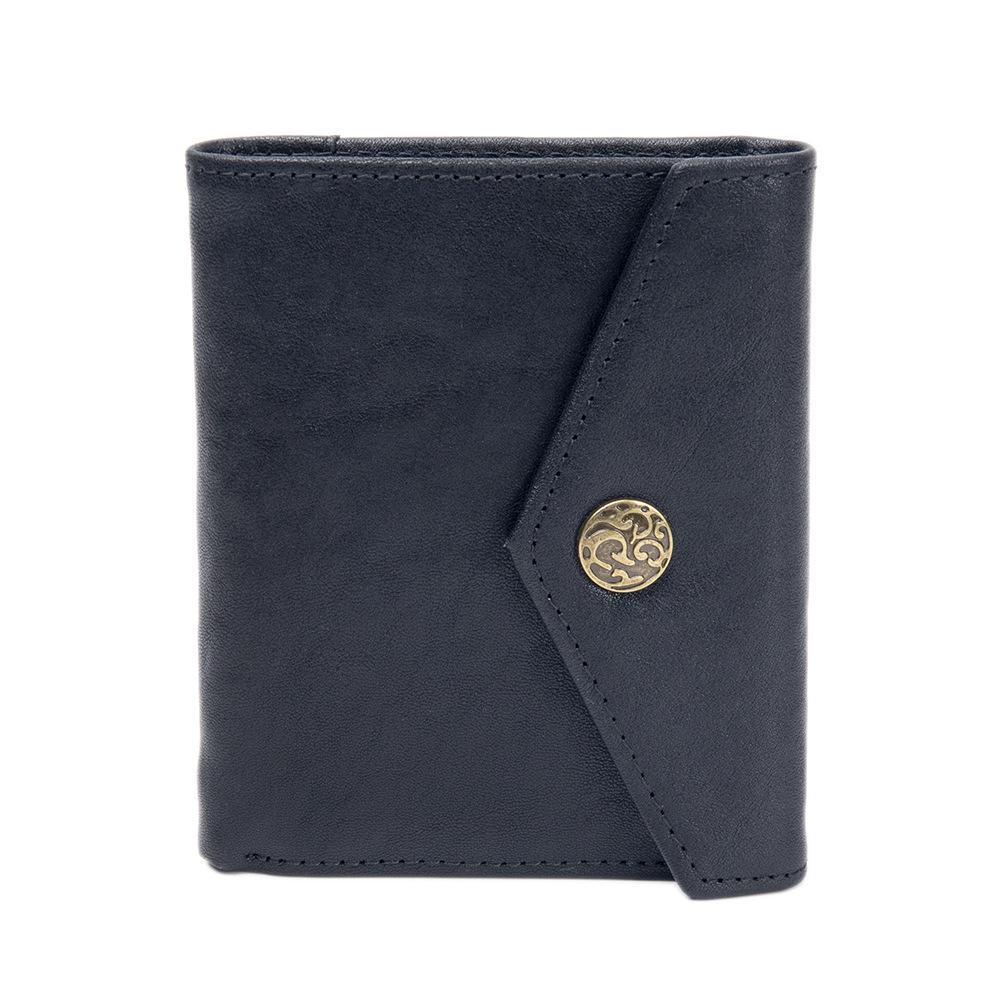 Cross-Border Japanese & Korean Men's Genuine Leather Bi-fold Wallet with Money Clip – Cowhide, Vegetable-Tanned, Vertical Design, Casual Buckle.