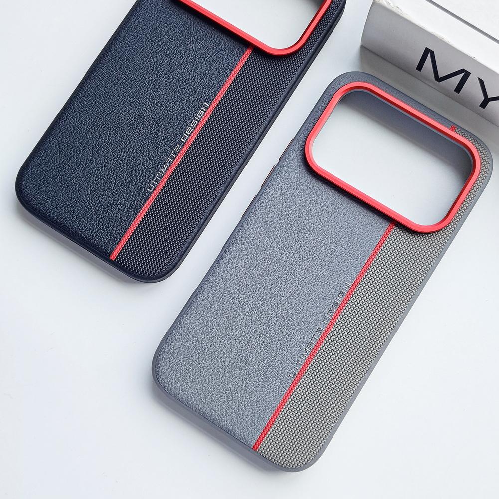 Metal Lens Ring Raised Faux Leather Back Phone Case For Honor 600 Pro Honor600 Slim Protective Cover