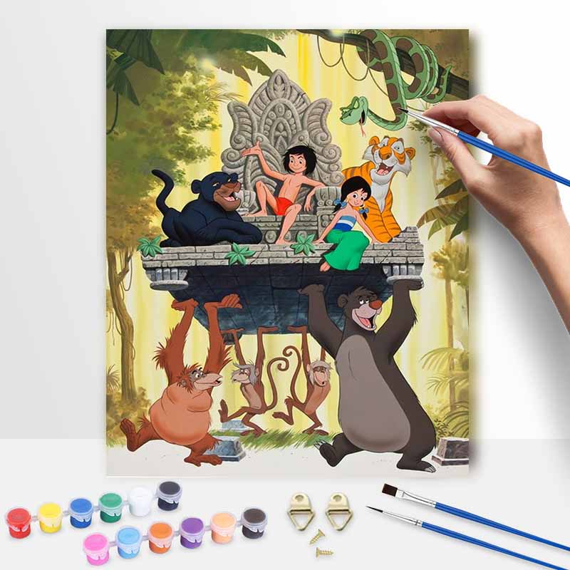 Disney The Jungle Book Painting Kit Canvas Baloo Mowgli Home Decor Gift 20x30cm