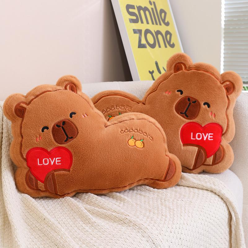 Cartoon Soft Love Capybara Throw Pillow Plush Toy Doll Kapibara Doll Girl Soothing Rag Doll