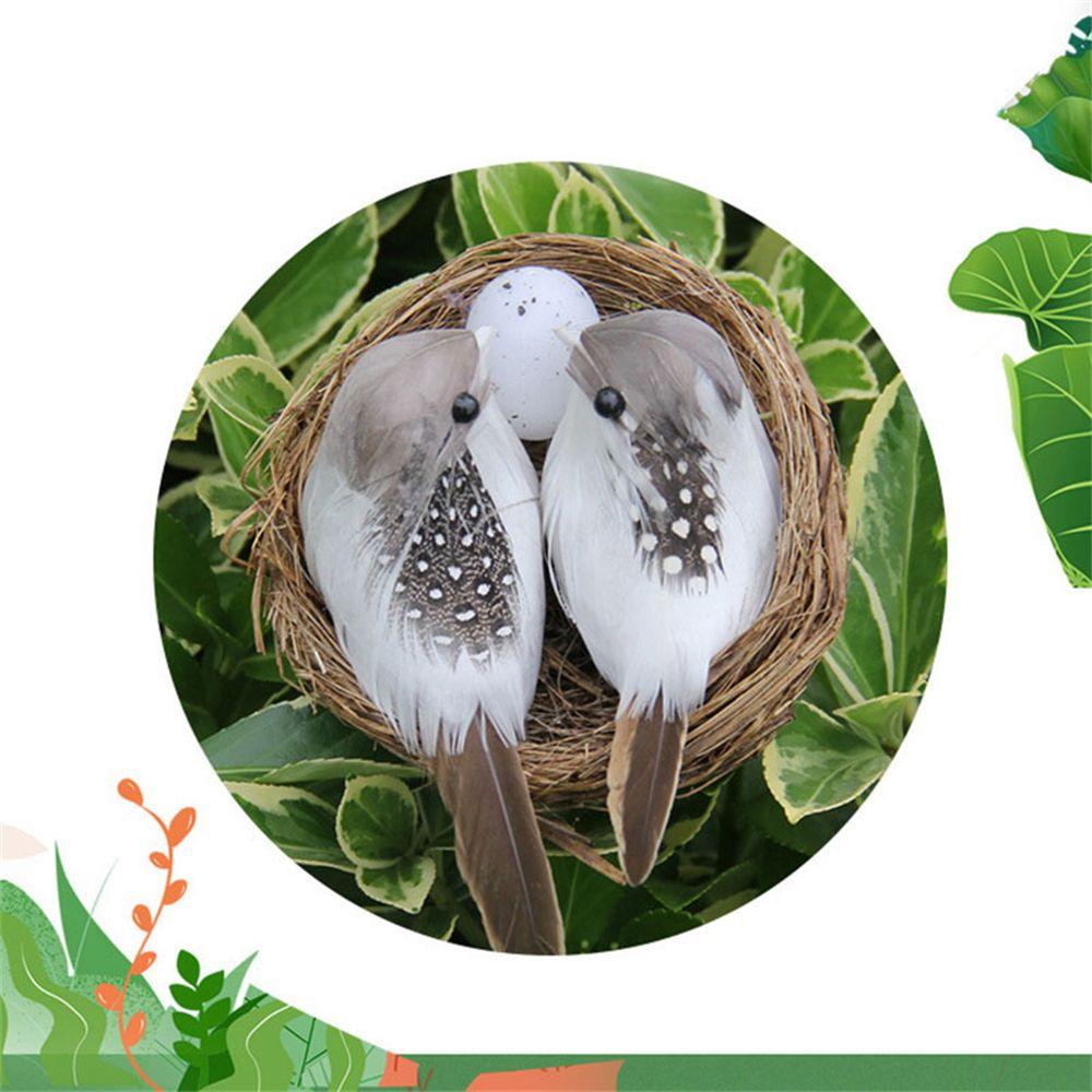 Decoration Nature Vine Handmade Realistic Feathered Bird Nest Artificial Craft Birds Birds Egg
