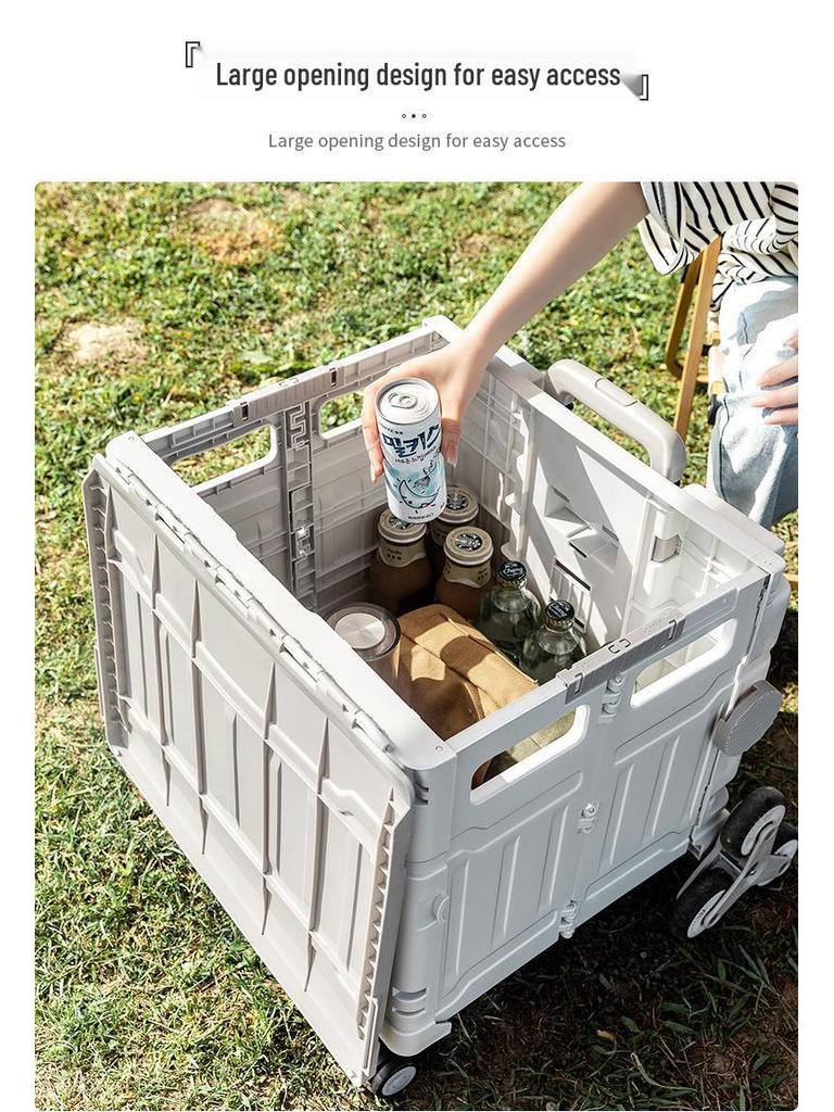Portable Stair-Climbing Trolley: Folding Cart for Groceries, Camping, and Outdoor Use