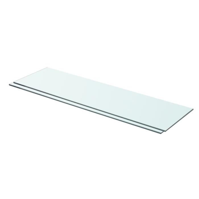 VidaXL Panneaux d'étagère 2 pcs Verre Transparent 70 x 20 cm
