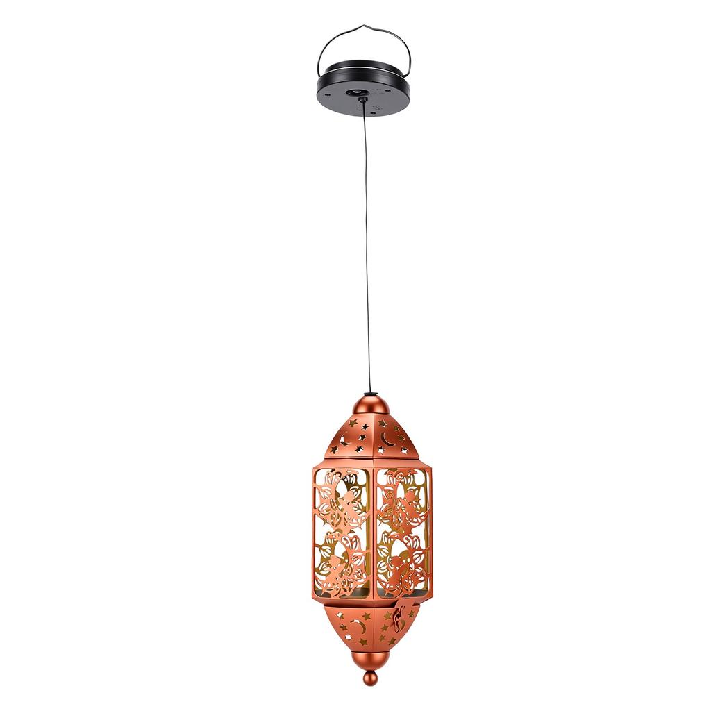 Solar Lanterns Outdoor Rainproof Hanging Lamp Metal Fairy Star Moon Design Solar Powered Light Auto On off for Garden