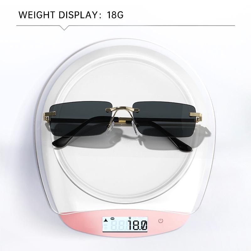 New Rimless Sunglasses Women Men Frameless Rectangle Sun Glasses Travel UV400 Protection Shades Cycling Driving Goggles