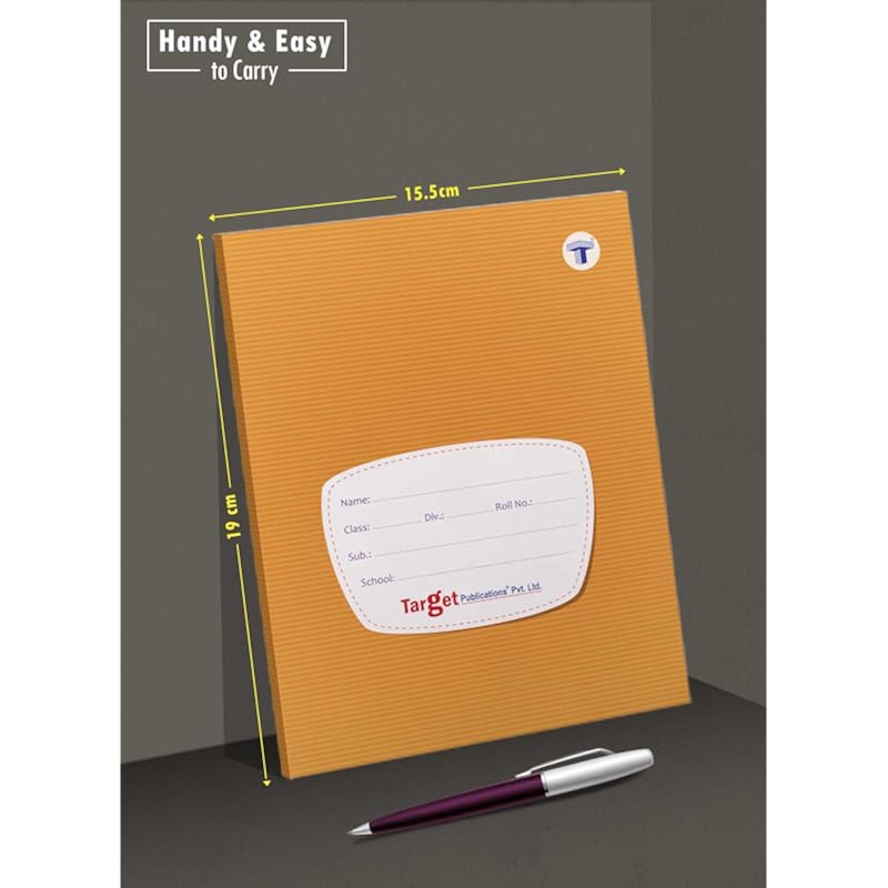 Target Publications Single Line Notebooks | Small Single Line Copy | 172 Ruled Pages | Hard Brown Cover | 15.5 Cm X 19 C
