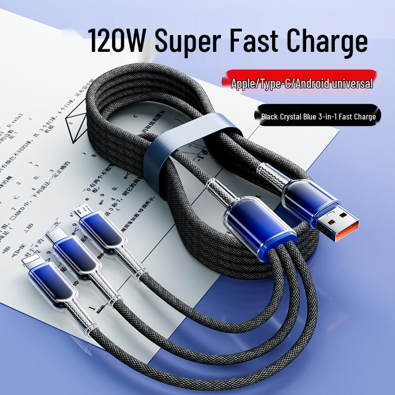 3-in-1 Fast Charging Cable for Apple, Huawei, Xiaomi Devices