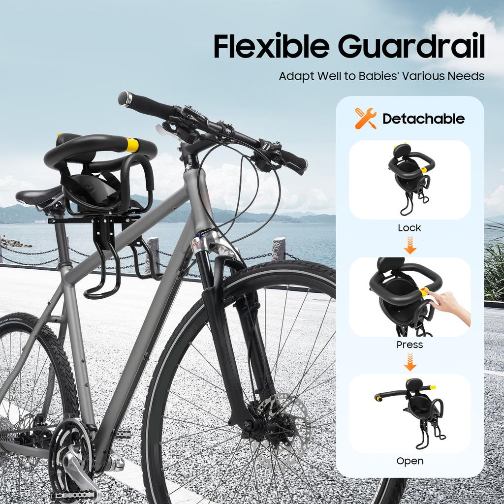 Bike Kids Seat Front Mount Child Bicycle Seat Adjustable Toddler Carrier for Mountain Bike Road Bike Cycling Safety
