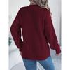 New Autumn/Winter Ladies' Sweatshirt Collection: Oversized Top, Casual V-Neck, Bell Sleeves, Cable-Knit Button-Front Cardigan