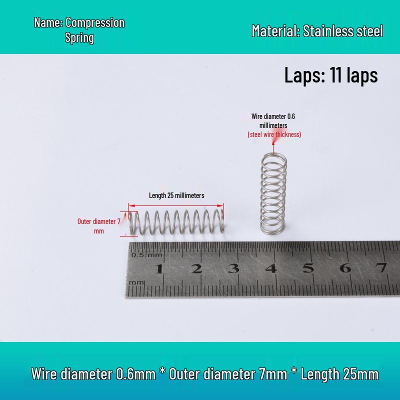 Y-förmige Edelstahl-Druckfeder, 0,6 mm Draht, 7-12 mm Außendurchmesser
