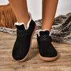 Casual comfortable flat shoes warm fashionable versatile snow boots women new minimalist solid color round toe cotton shoes