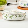 7-inch Tangshan Bone China Deep Serving Bowl with Lid