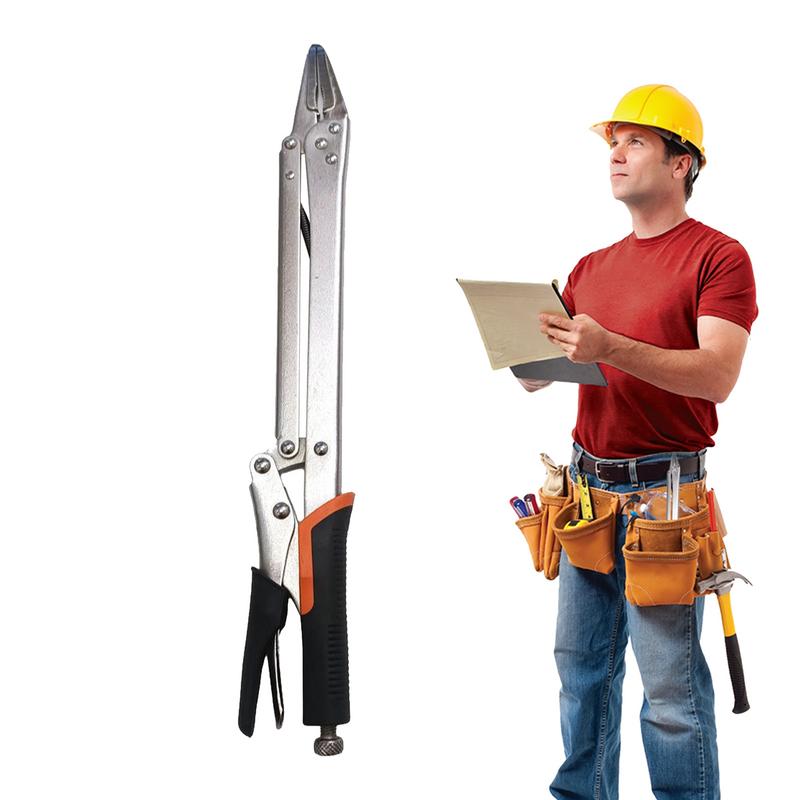 Extended Reach Locking Pliers Long Reach Straight Jaw Locking Pliers 15-inch Adjustable Extended Locking Pliers With Anti-slip belgium