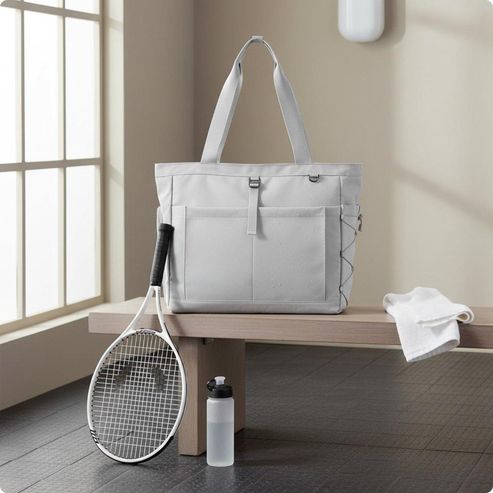 Badminton Racket Tas Georganiseerde Compartimenten Tennis Racket Tas Grote Capaciteit Sport Tote Duurzaam Handheld Tote Kras grijze kleur