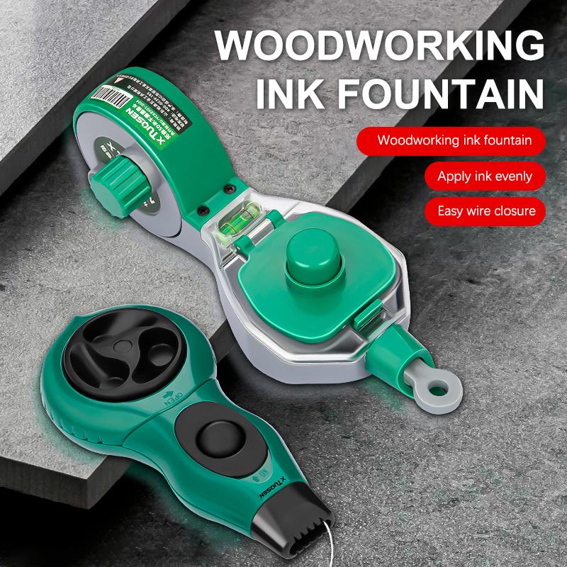 Woodworking Tool Carpenter Manual Ink Marker Scriber With 50M Chalk Lines Professional Wood Working Scriber Drawing Line Marker