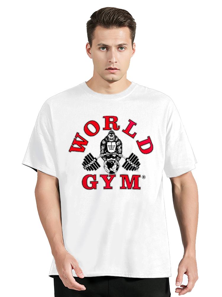 Vintage T-shirt Cute New Kingkong World Fitness T Shirt Unisex Tops Tees Streetwear Cotton Men's Clothing Oversized Graphic