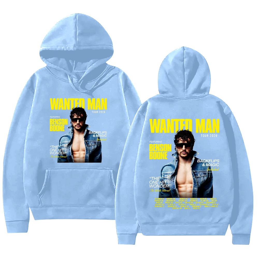 Benson Boone Wanted Man Tour 2026 Hoodies Herren Damen Kleidung Mode Langarm-Sweatshirts Lässige Hip Hop Pullover