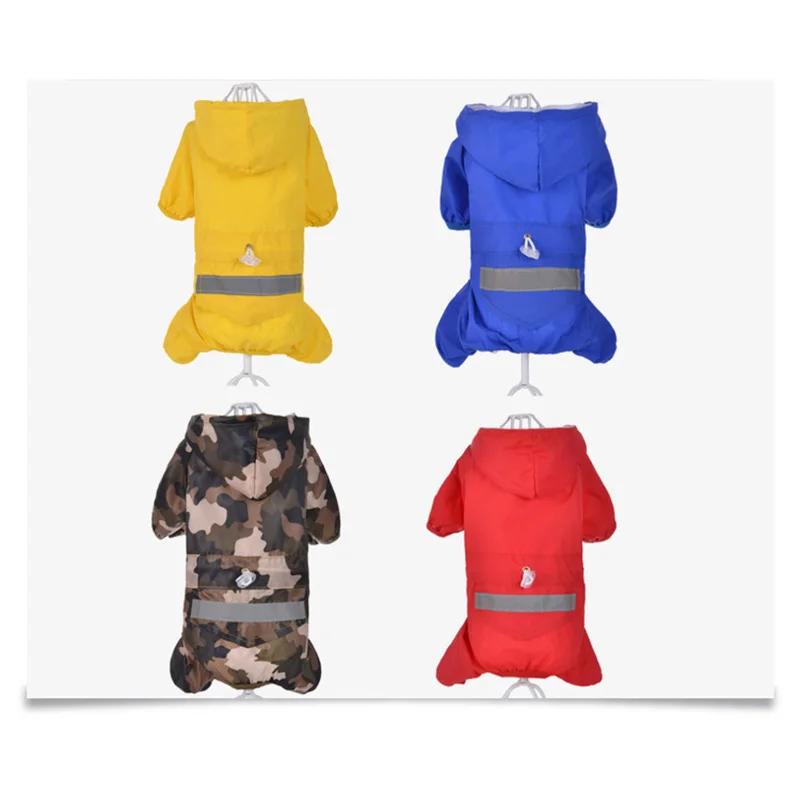 Pet Dog Raincoat Hooded Jumpsuit Waterproof Dog Clothes Puppy Small Dog Rain Coat Jacket Raincoat