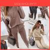 Stylish Ladies Lounge Wear 2 Piece Set Featuring High Neck Casual Pyjamas Joggers
