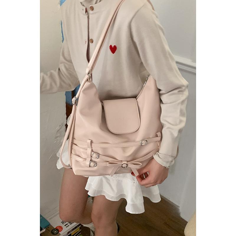 

Sweet Girl Style Bow Backpack Women s 2025 New Fashion Tote Bag College Style Large Capacity Backpack розовый