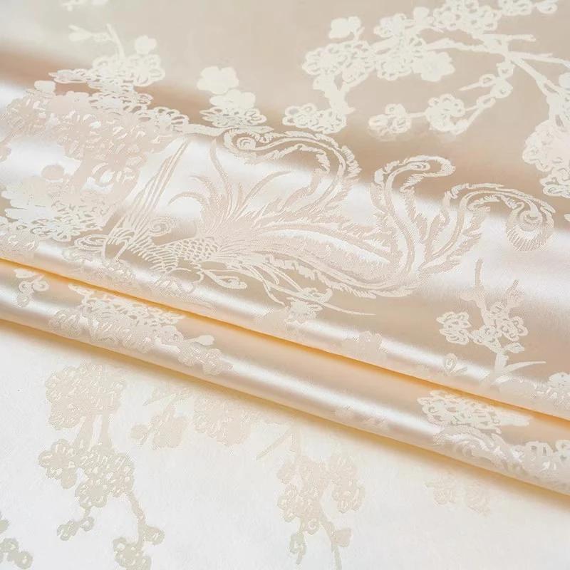 Wide 150cm Acetate Satin Jacquard Fabric Chinese Style Glossy Silk Jacquard Cloth For DIY Sewing Dress Shirt Apparel Cheongsam