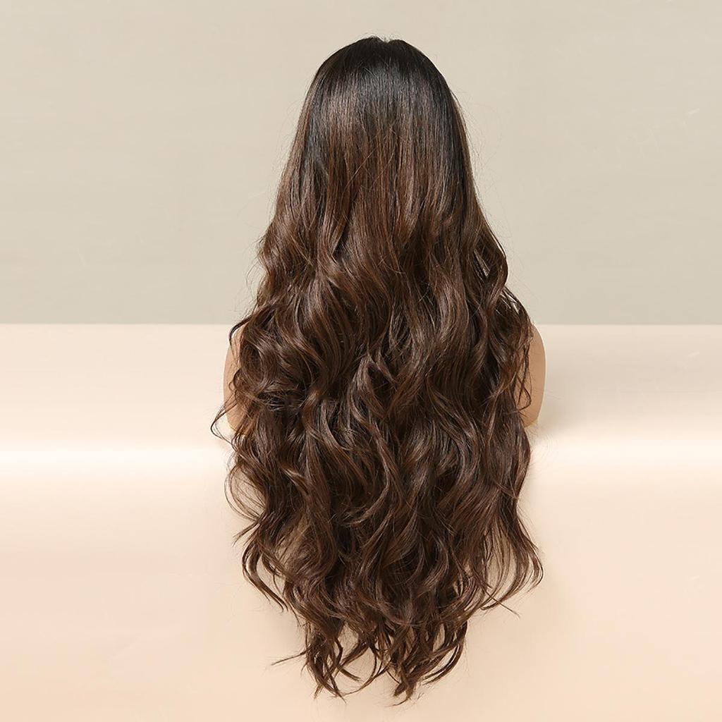 Women's 66cm Hair Simulation Hair Lace Wig Light Brown Hair Rose Hair Net Headwear Full Headwear Pure Hand Woven Carney Kanekalon Wig