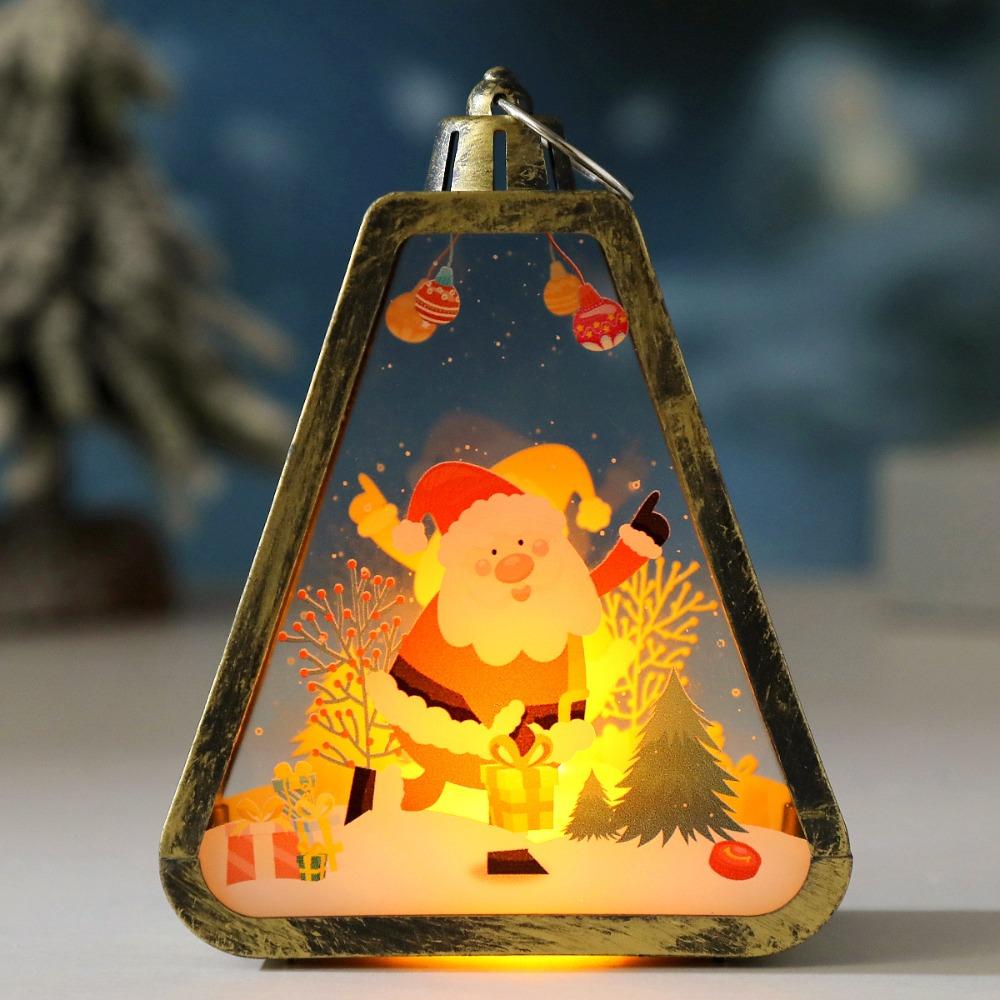 Soft Glowing Christmas Lantern Decor Vintage Style LED Glowing Decoration Window Sill Decor