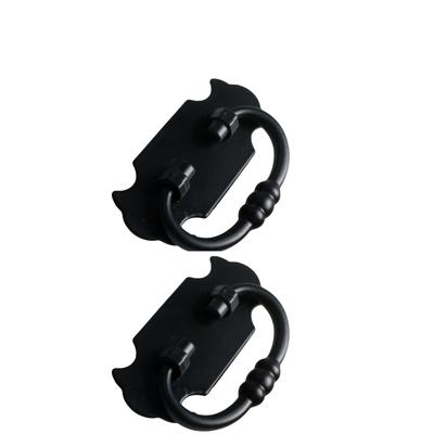 2pcs Black Zinc Alloy Drawer Handle Half Round Dumpling Old-fashioned Furniture Shell Chinese Style