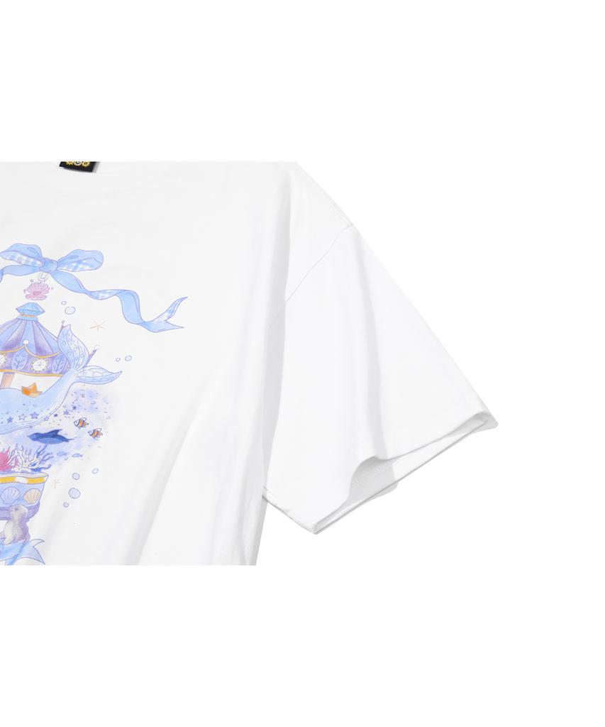 CPGN STUDIO Dtp Ribbon Whale Short Sleeve Tee White