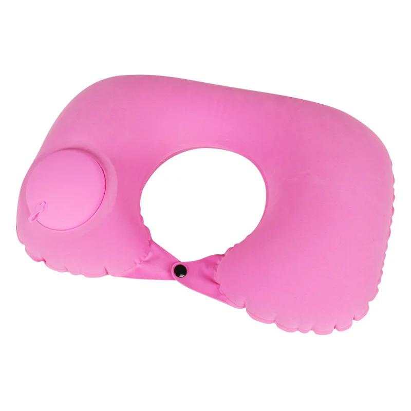 U-Shape Travel Pillow Inflateble Portable Folding Pillow Cervical Spine Protection Sleep Pillow Car Inflate Ring Neck Pillows