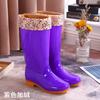 beef tendon sole high tube rain shoes women's winter non-slip velvet thermal rubber shoes overshoes waterproof rain boots water shoes women