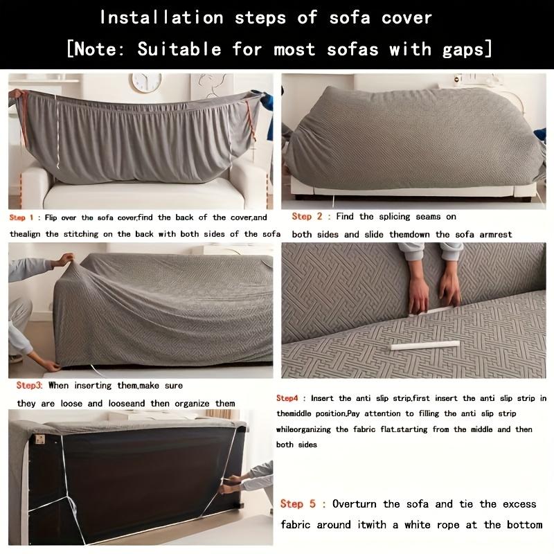 Sofa Seat Cover Solid Color Jacquard Sofa Cover Hanging Sofa Protector Home Decor Fluffy Sofa Cover for Winter Warmth