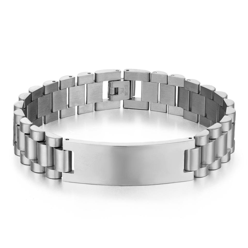 Titanstahlarmband, modisches und personalisiertes 15-mm-Edelstahl-Herrenuhrenarmband, Edelstahl-Paararmband