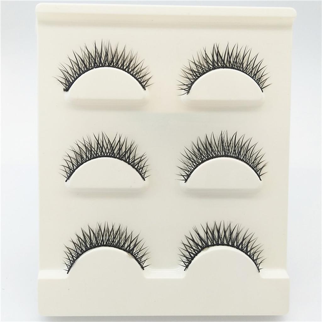 3Pairs Fashion False Eyelashes Long Lashes Extension Natural Looking Fake Eyelashes for Women Girls Party Daily Makeup