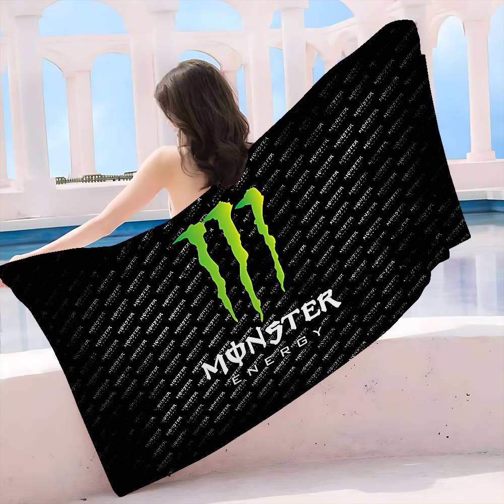 M-MonsterS LOGO Energy Microfiber Blanket Quick Drying Beach Towels Oversized Printing Super Absorbent Pool Towel Blanket