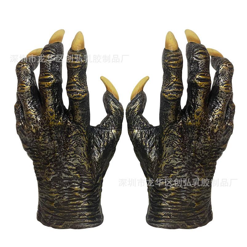 2026New black horror gloves, animal paw design, for Halloween costumes, carnival performances, and adult use