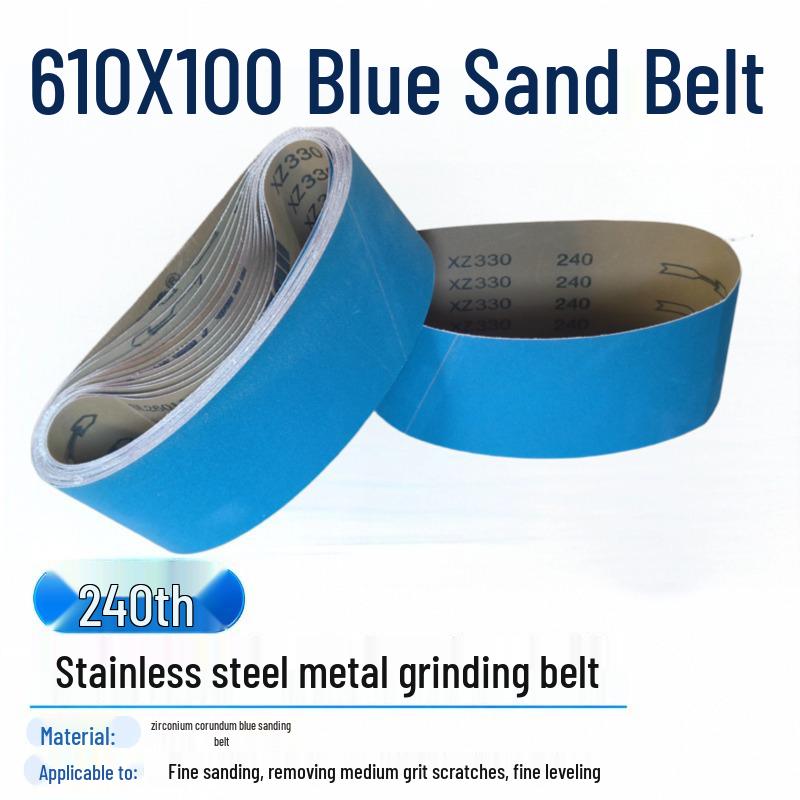 Blue Zirconium Corundum Sanding Belt for Metal Polishing, 610x100mm, 915 Grit
