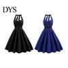 Ärmelloses Damenkleid Abend Schnürung Neckholder A-Linie Großer Schwung Rückenfrei Aus Retro Dame Schulter Unifarben Cocktailparty Hochzeit Midi